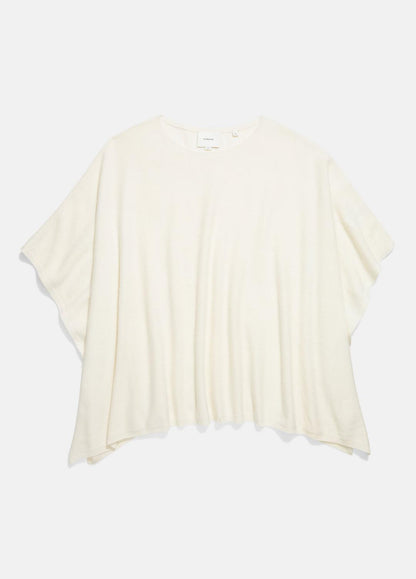 Reverse-Jersey Cashmere Boat-Neck Poncho in Sweaters OPTIC WHITE | VINCE Women