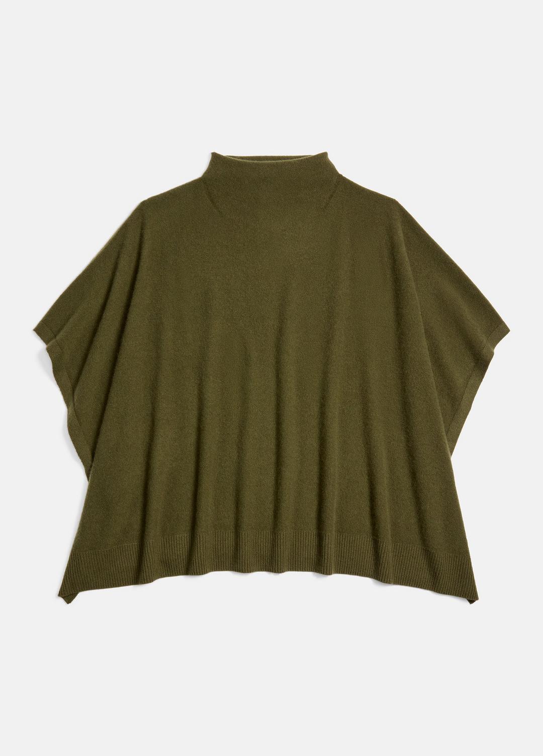 Merino Wool-Cashmere Funnel-Neck Poncho in Accessories HERBA | VINCE Women