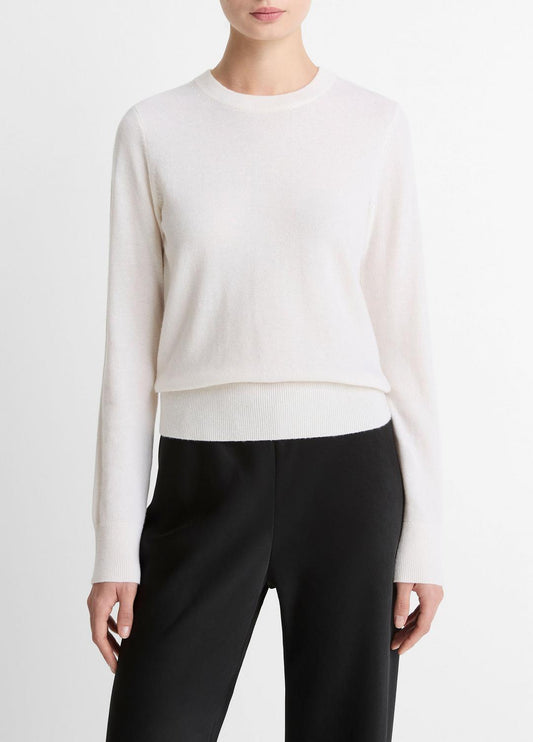 Cashmere Crew Neck Sweater in Crew Neck OFF WHITE | VINCE Women