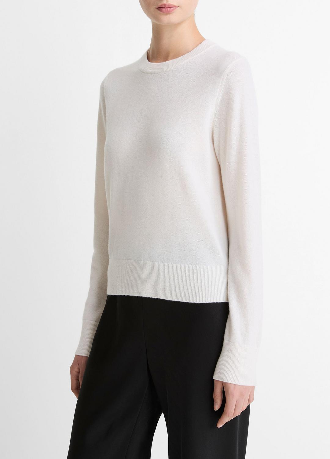 Cashmere Crew Neck Sweater in Crew Neck OFF WHITE | VINCE Women