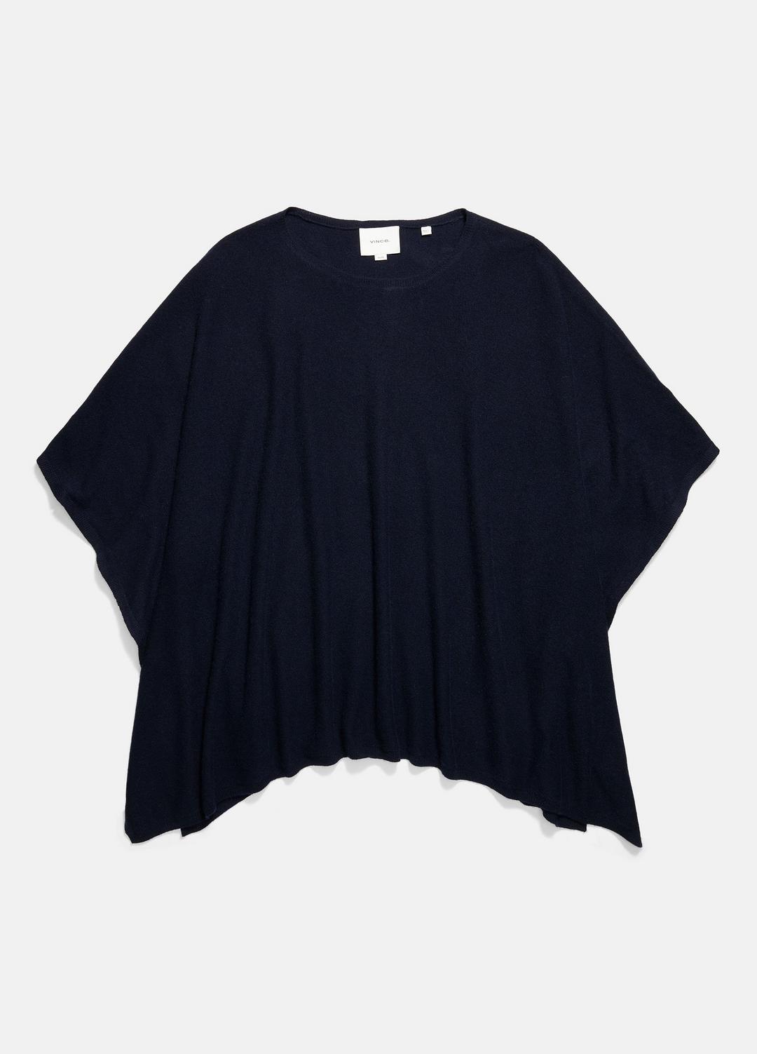 Reverse-Jersey Cashmere Boat-Neck Poncho in Sweaters COASTAL BLUE | VINCE Women