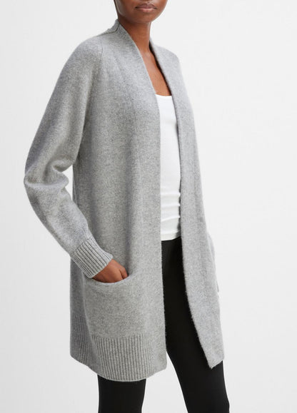 Cashmere Open-Front Cardigan in Cardigans MEDIUM HEATHER GREY | VINCE Women