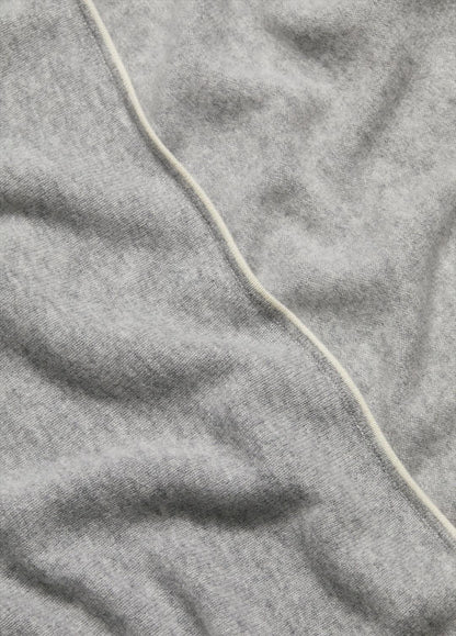 Tipped Jersey-Knit Cashmere Cape in Sweaters MEDIUM GREY/OFF WHITE | VINCE Women