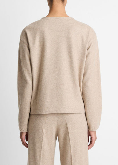 Italian Wool-Blend Lounge Pullover in Sweatshirts & Hoodies HEATHER MARZIPAN | VINCE Women