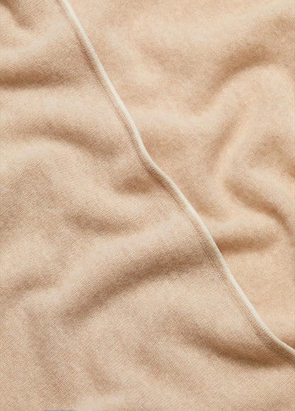 Tipped Jersey-Knit Cashmere Cape in Sweaters OAK/WHITE | VINCE Women