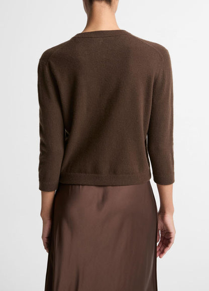 Wool & Cashmere-Blend Pocket Cardigan in Cardigans DARK BARK | VINCE Women