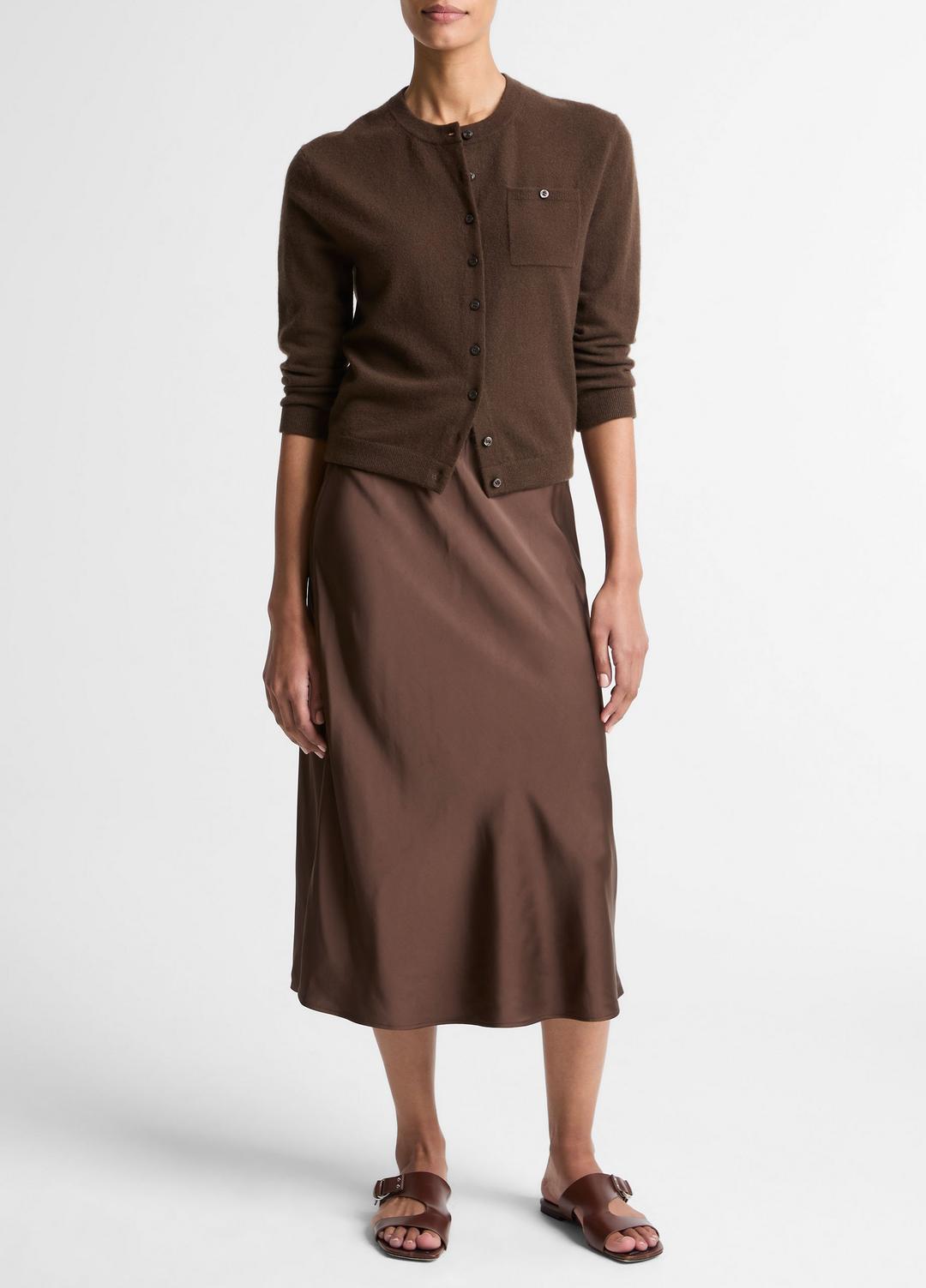 Wool & Cashmere-Blend Pocket Cardigan in Cardigans DARK BARK | VINCE Women