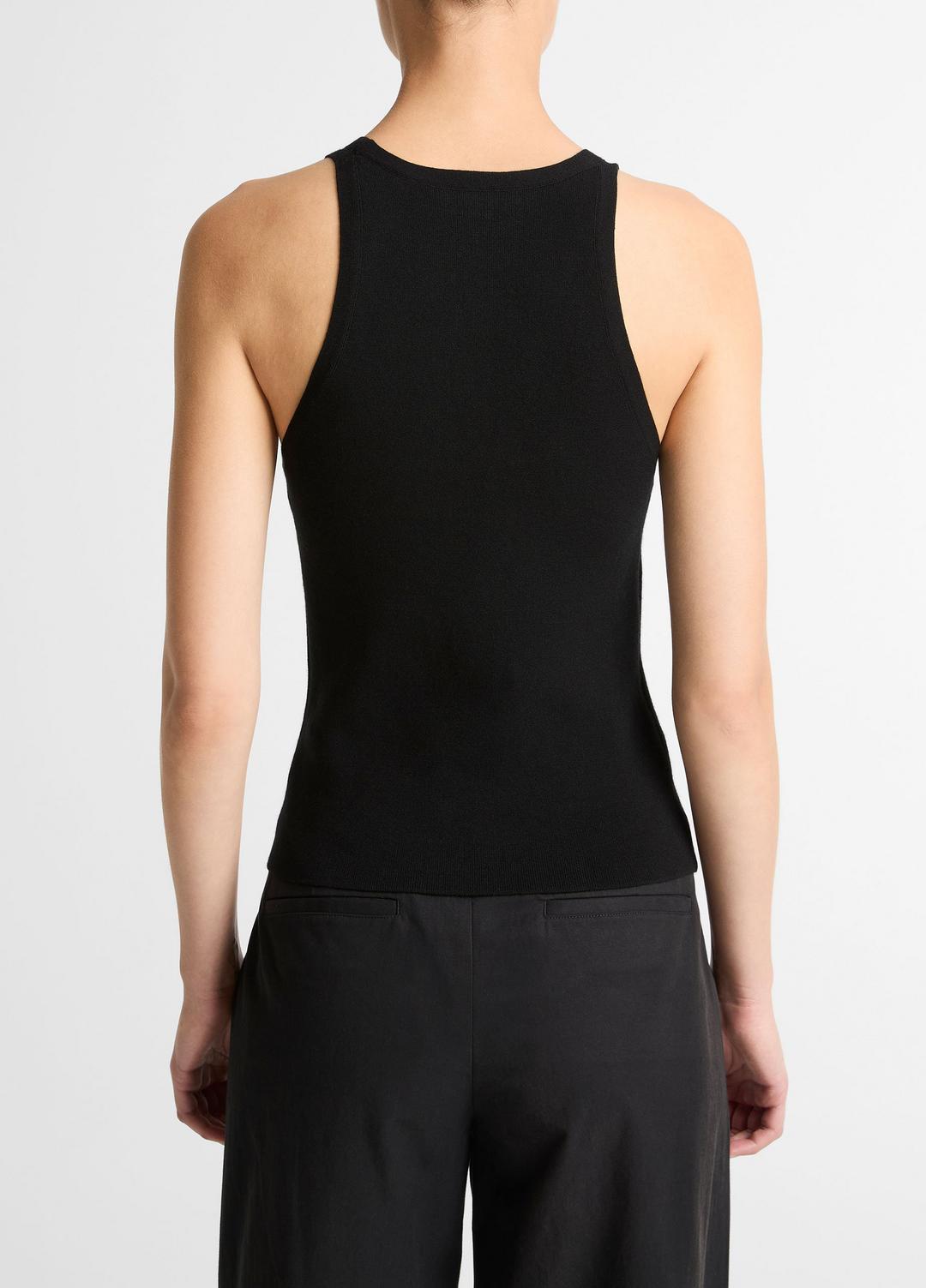 Milano-Stitch Scoop-Neck Sweater Tank in Tank Tops BLACK | VINCE Women