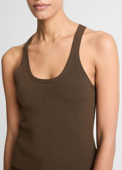 Milano-Stitch Scoop-Neck Sweater Tank in Tank Tops DARK BARK | VINCE Women