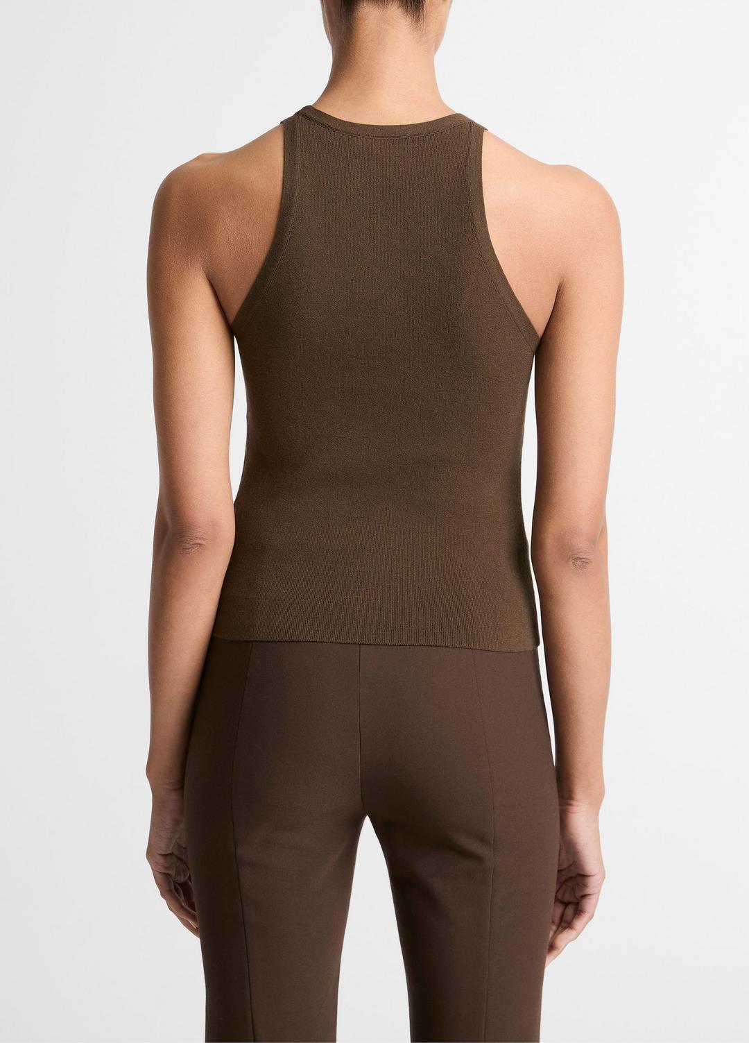 Milano-Stitch Scoop-Neck Sweater Tank in Tank Tops DARK BARK | VINCE Women