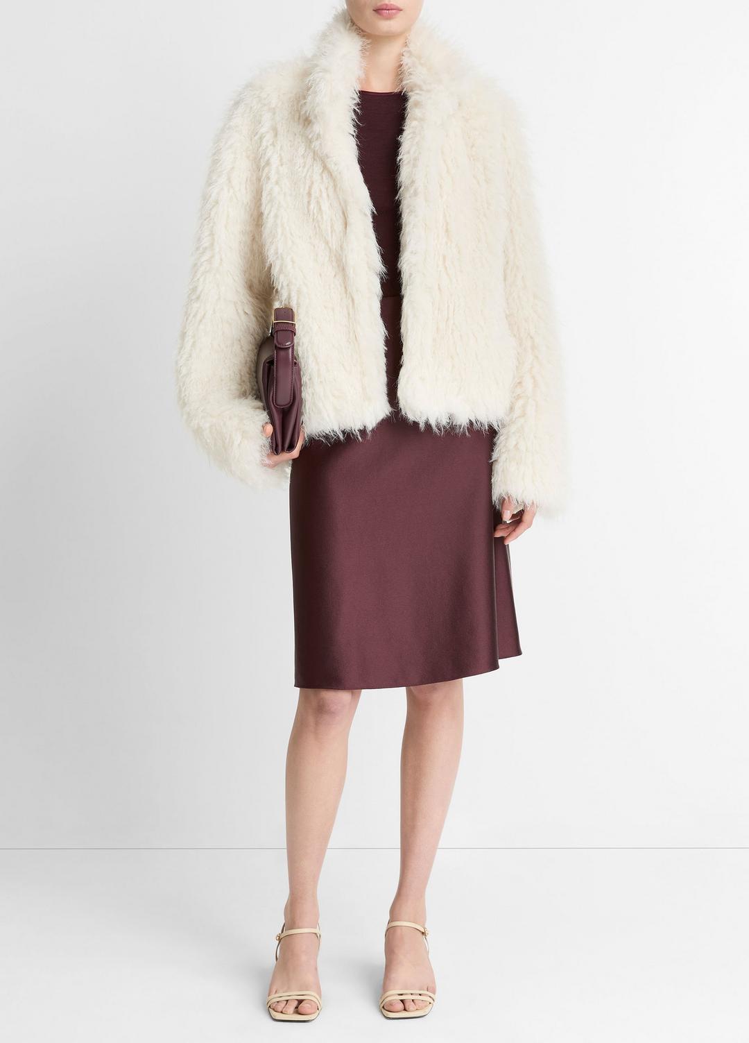 Shaggy Faux-Fur Jacket in Jackets LIGHT CREAM | VINCE Women