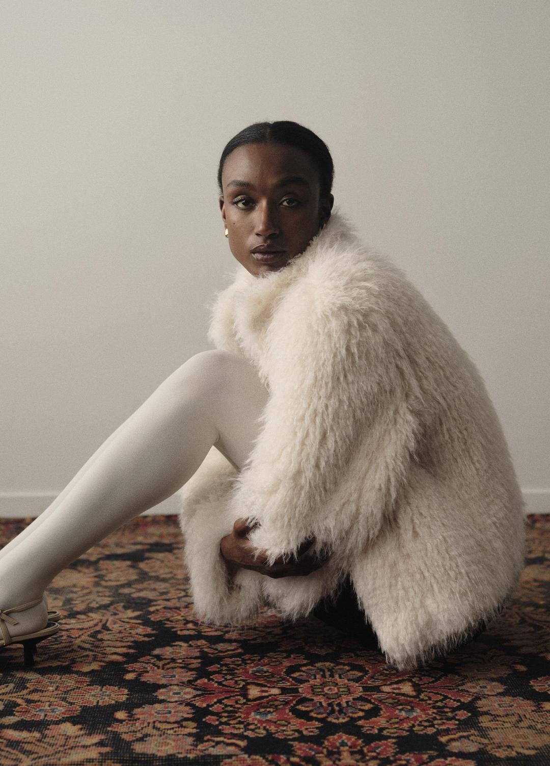 Shaggy Faux-Fur Jacket in Jackets LIGHT CREAM | VINCE Women