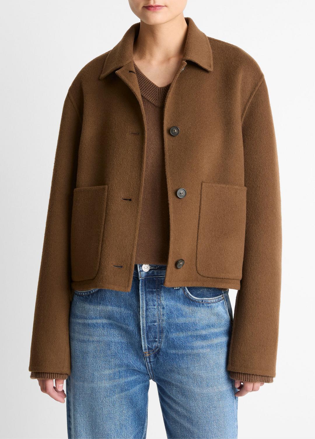 Wool & Cashmere-Blend Short Jacket in Jackets HAZELNUT | VINCE Women