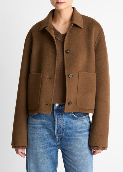 Wool & Cashmere-Blend Short Jacket in Jackets HAZELNUT | VINCE Women
