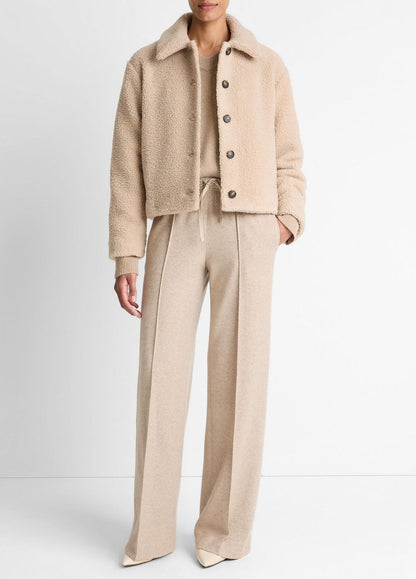 Collared Sherpa Jacket in Jackets MARZIPAN | VINCE Women