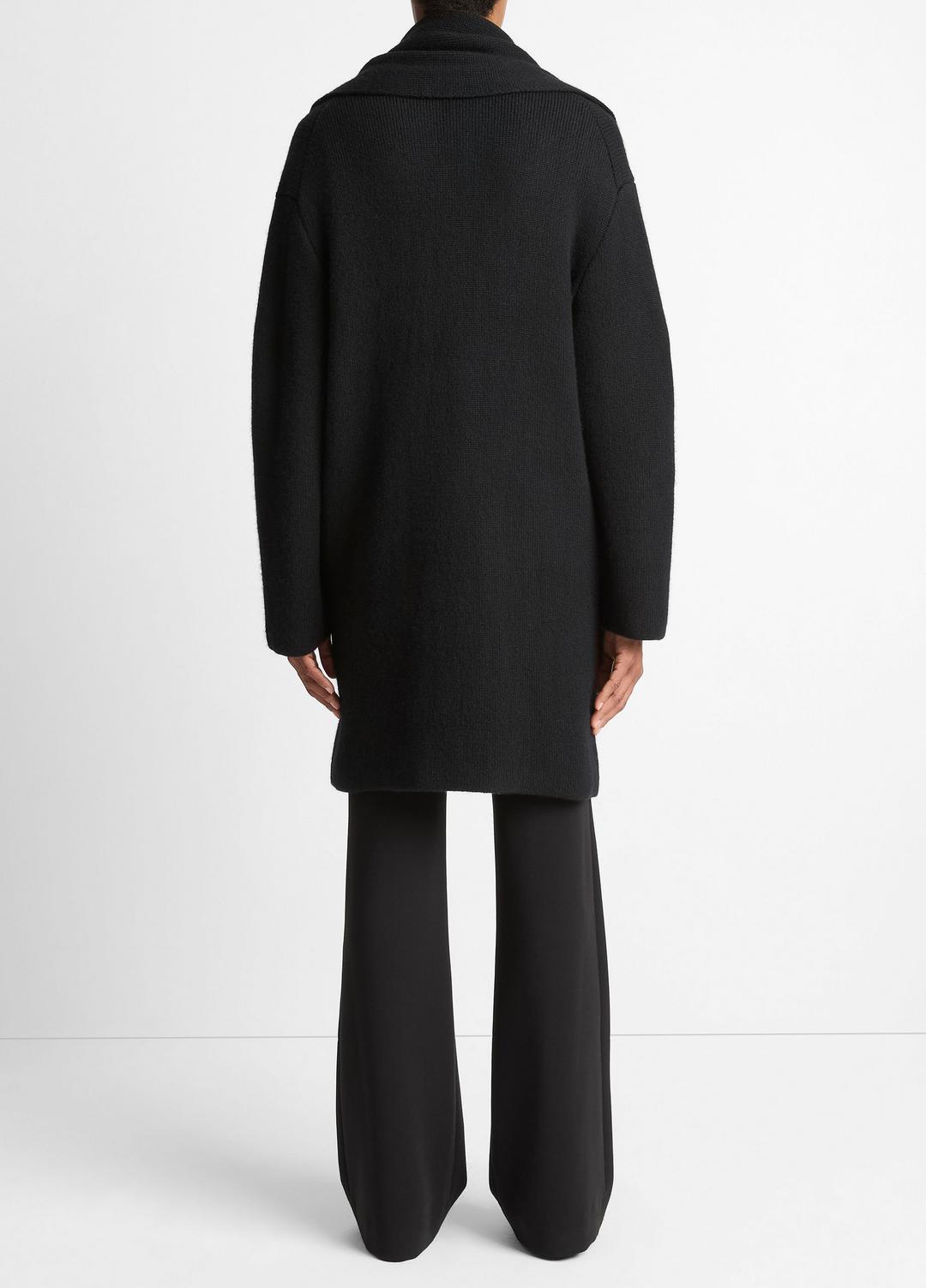 Draped-Scarf Wool-Blend Car Coat in Coats BLACK | VINCE Women