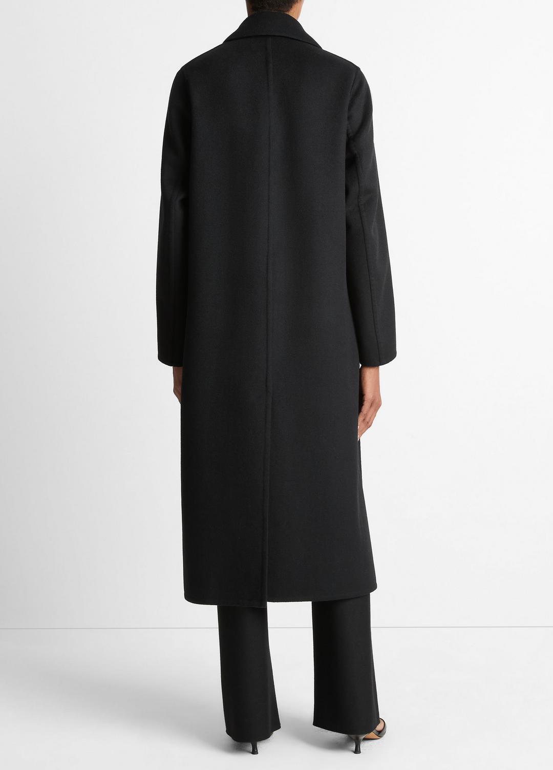 Wool-Blend Single-Breasted Coat in Coats BLACK | VINCE Women