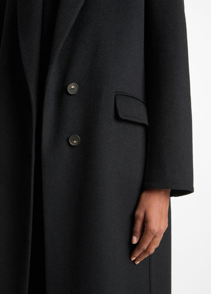 Wool-Blend Single-Breasted Coat in Coats BLACK | VINCE Women