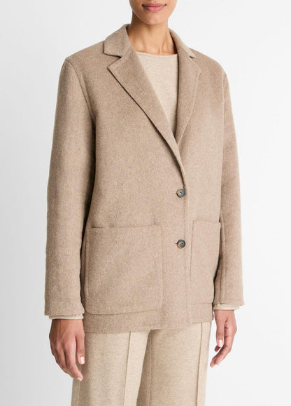Double-Face Wool & Cashmere-Blend Blazer in Blazers HEATHER DOE | VINCE Women
