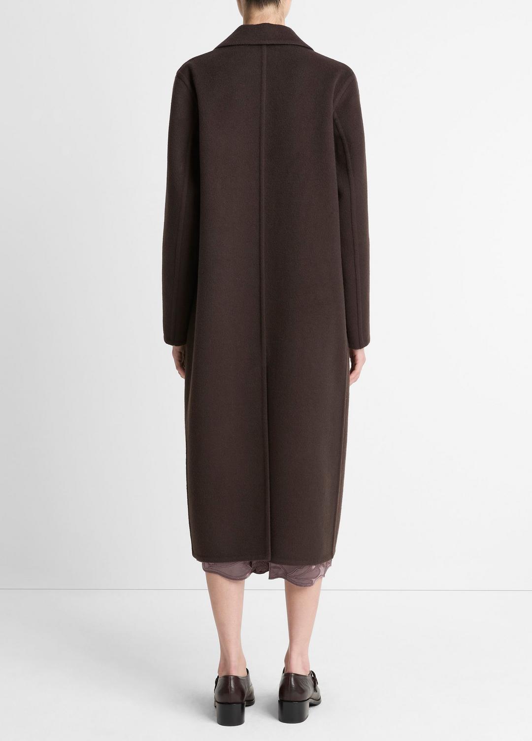 Wool-Blend Double-Breasted Long Coat in Coats DEEP ESPRESSO | VINCE Women