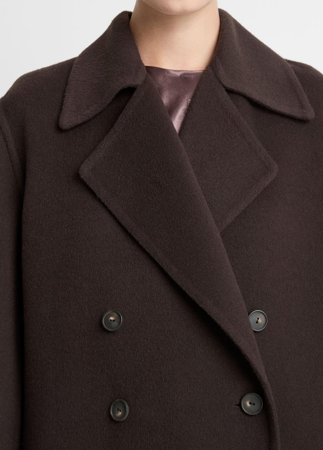 Wool-Blend Double-Breasted Long Coat in Coats DEEP ESPRESSO | VINCE Women