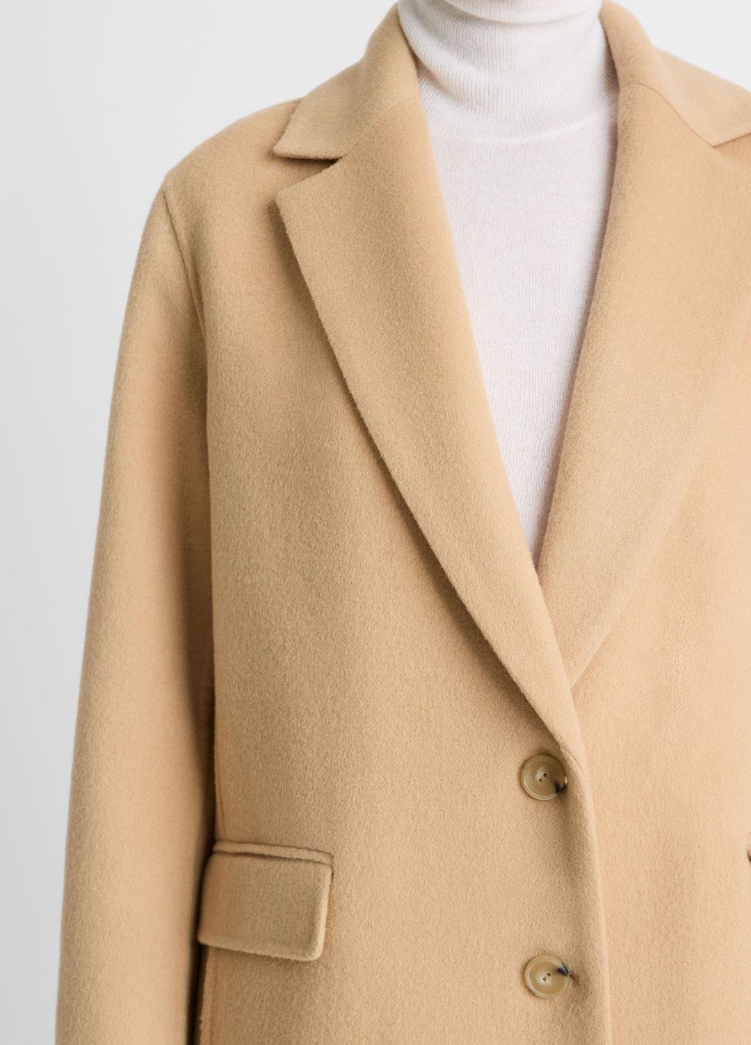 Wool-Blend Single-Breasted Coat in Coats CAMEL | VINCE Women