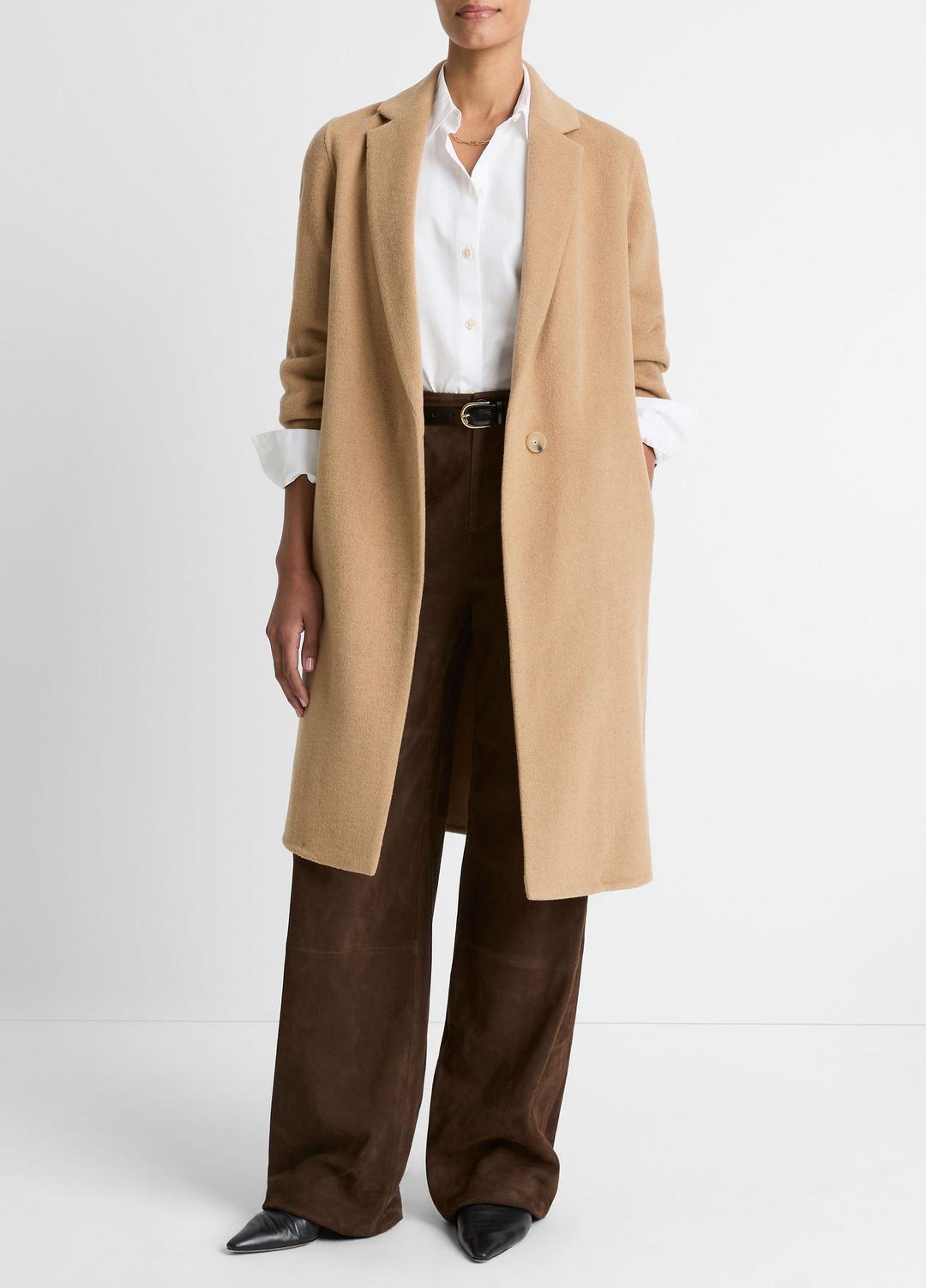 Classic Wool-Blend Straight Coat in Coats CAMELLO | VINCE Women