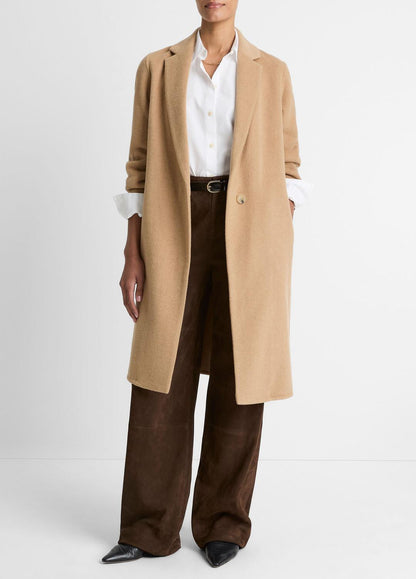 Classic Wool-Blend Straight Coat in Coats CAMELLO | VINCE Women