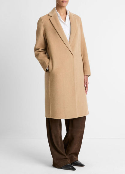 Classic Wool-Blend Straight Coat in Coats CAMELLO | VINCE Women