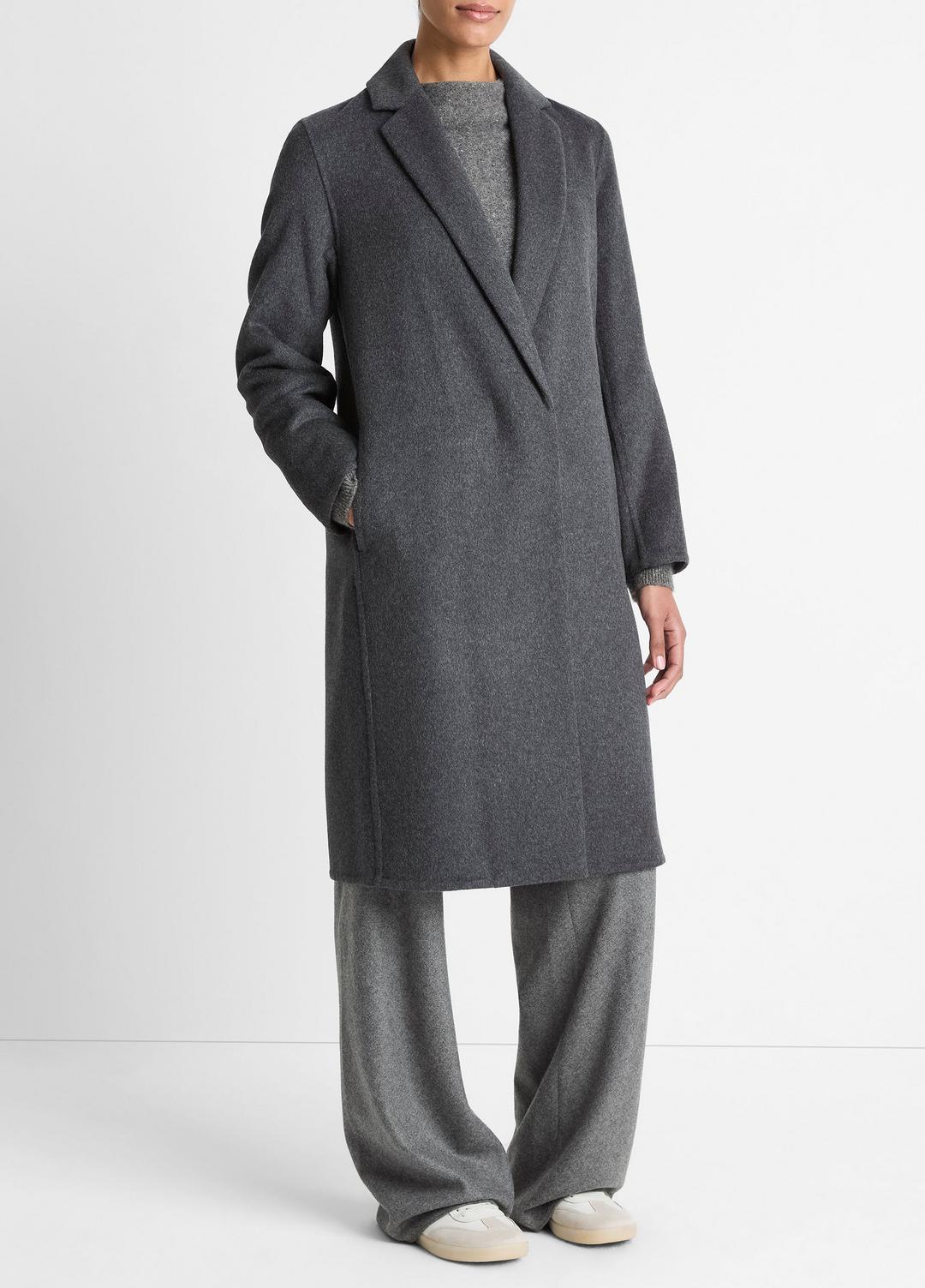 Classic Wool-Blend Straight Coat in Coats CHARCOAL | VINCE Women