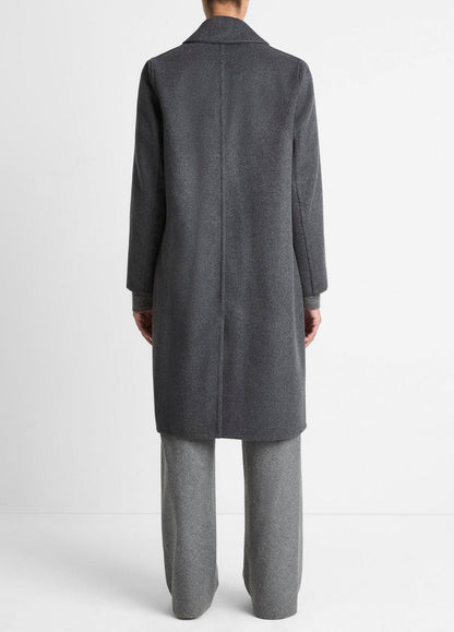 Classic Wool-Blend Straight Coat in Coats CHARCOAL | VINCE Women