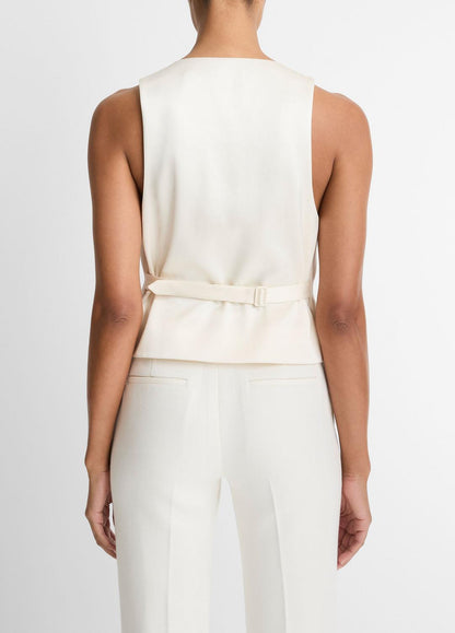 Sculptural Fitted Vest in Vests OFF WHITE | VINCE Women