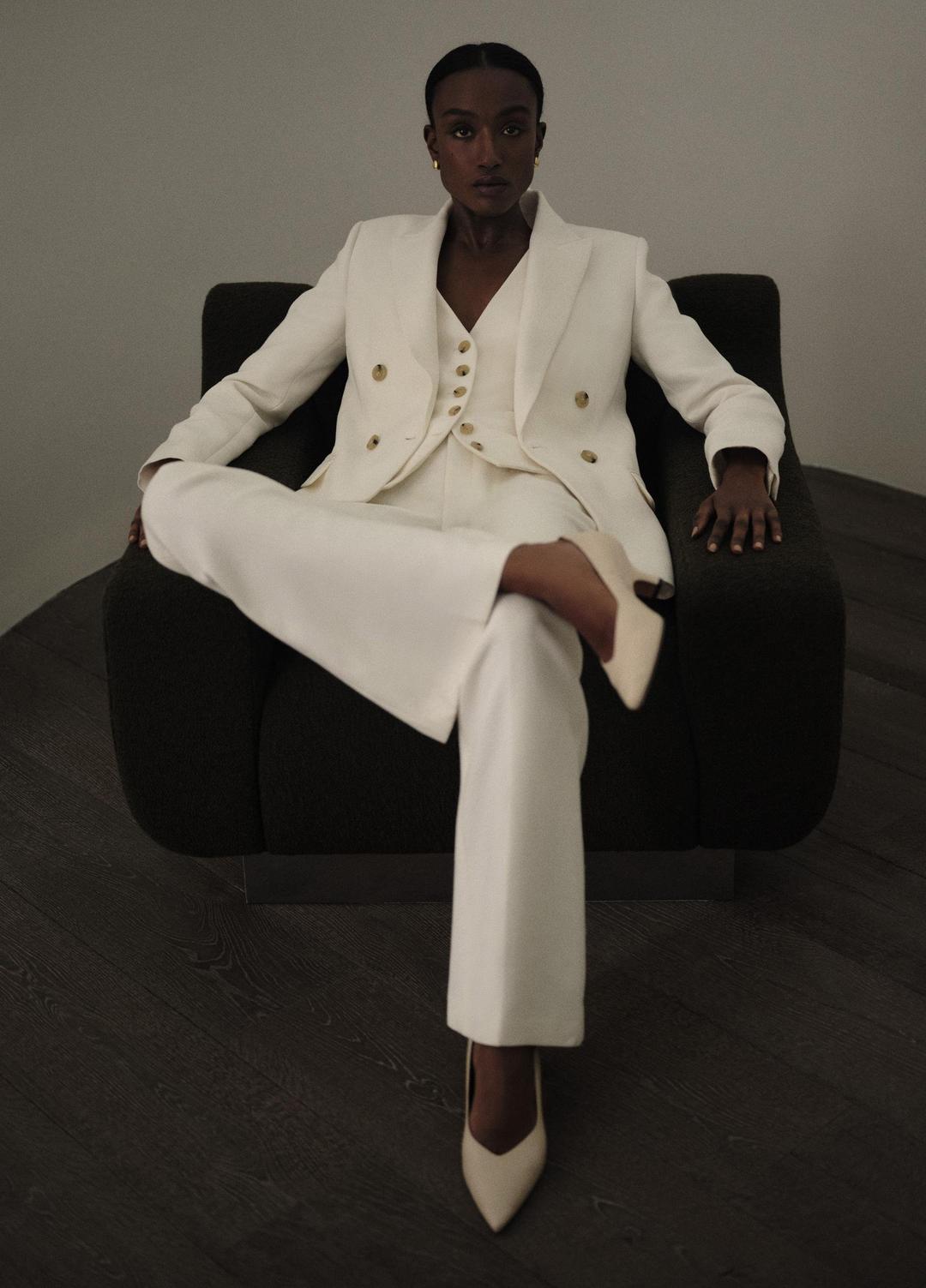 Sculptural Fitted Vest in Vests OFF WHITE | VINCE Women