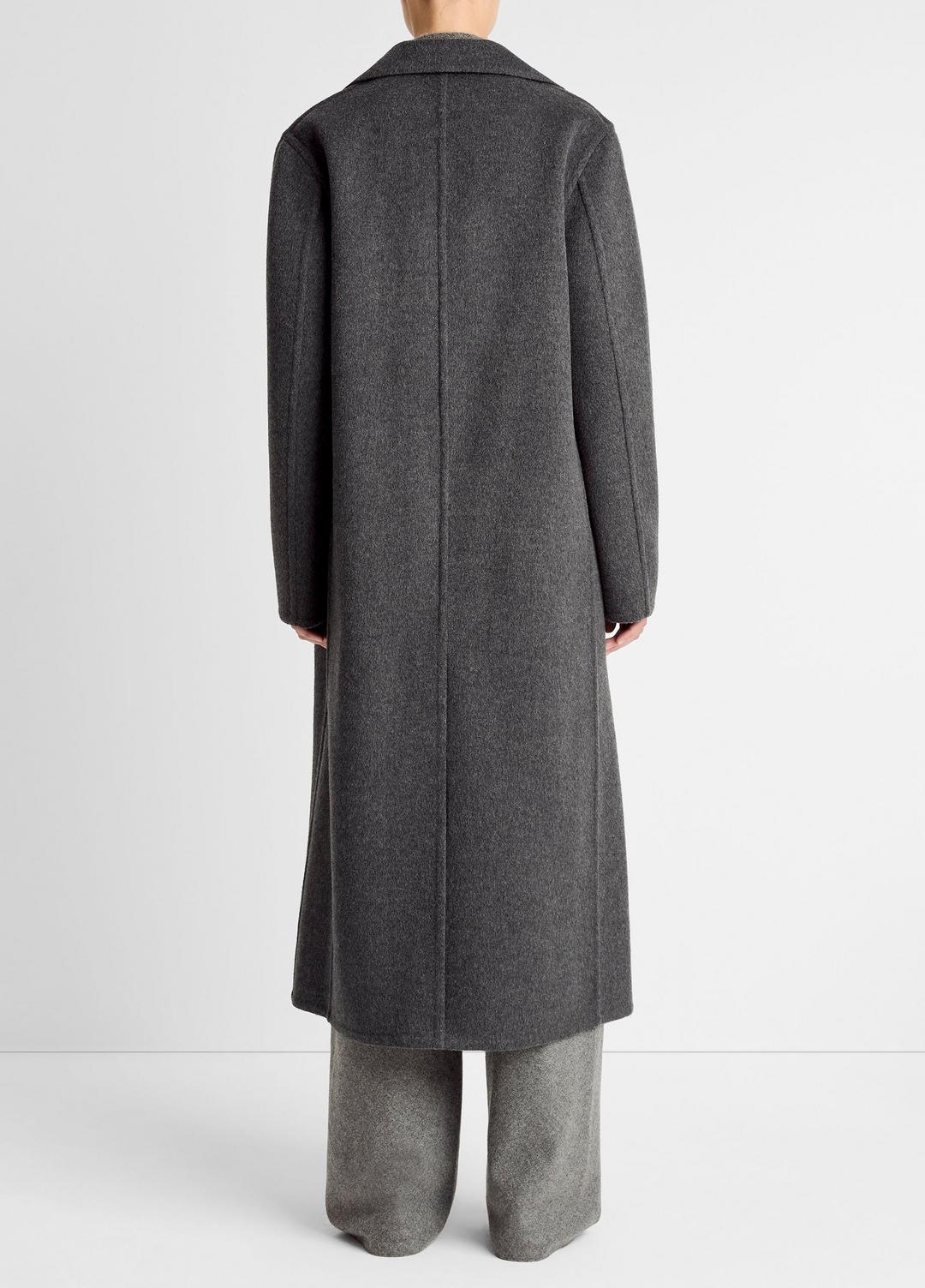 Wool-Blend Double-Breasted Long Coat in Coats CHARCOAL | VINCE Women