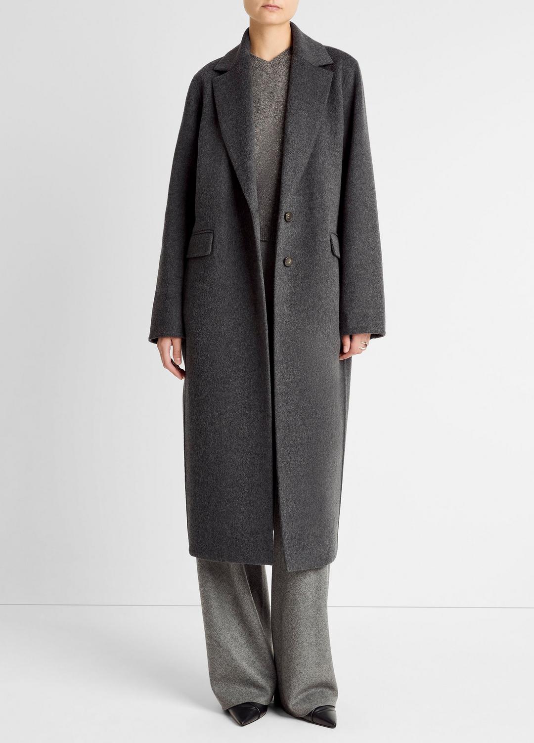 Wool-Blend Single-Breasted Coat in Coats CHARCOAL | VINCE Women