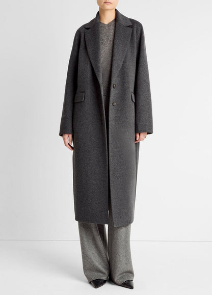 Wool-Blend Single-Breasted Coat in Coats CHARCOAL | VINCE Women