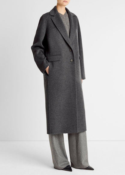 Wool-Blend Single-Breasted Coat in Coats CHARCOAL | VINCE Women