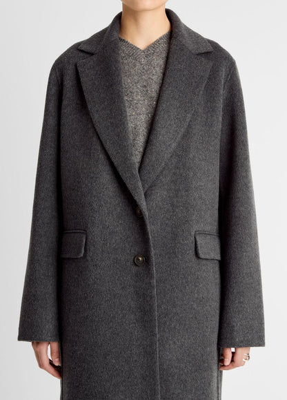 Wool-Blend Single-Breasted Coat in Coats CHARCOAL | VINCE Women