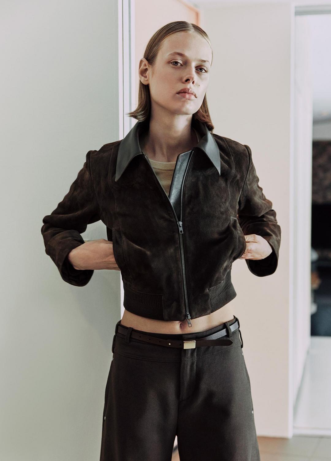 Suede Shrunken Bomber Jacket  in Jackets WILLOW | VINCE Women