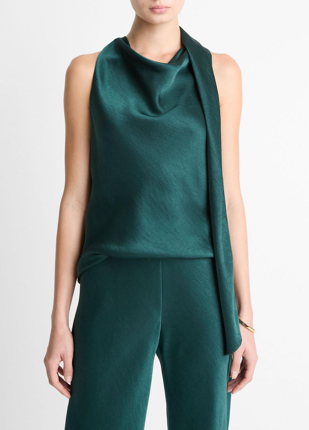 Satin Scarf Top in Tank Tops JUNIPER | VINCE Women