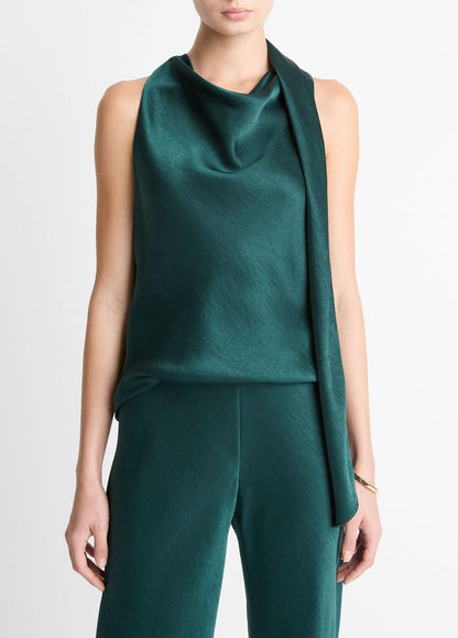 Satin Scarf Top in Tank Tops JUNIPER | VINCE Women