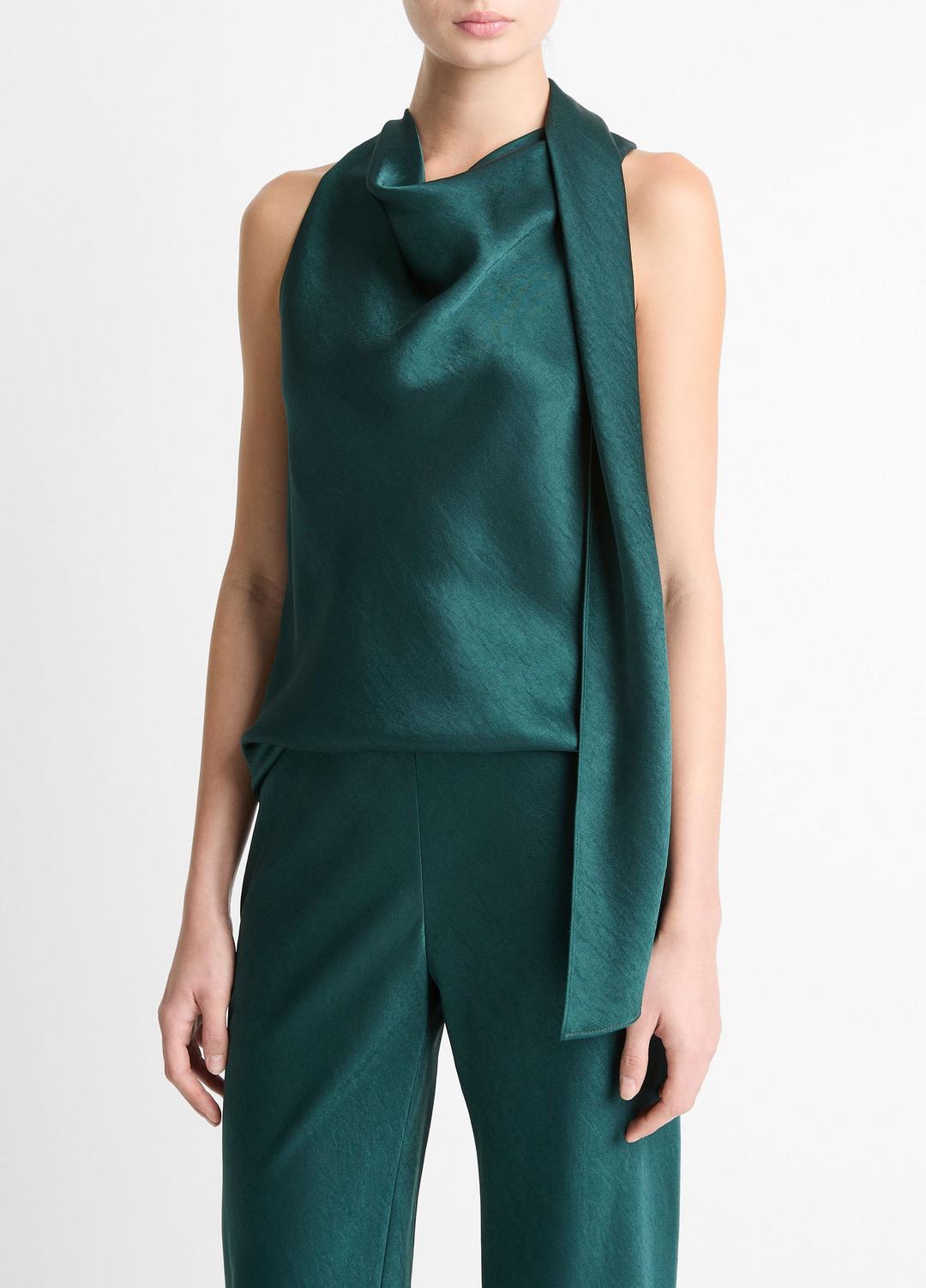 Satin Scarf Top in Tank Tops JUNIPER | VINCE Women