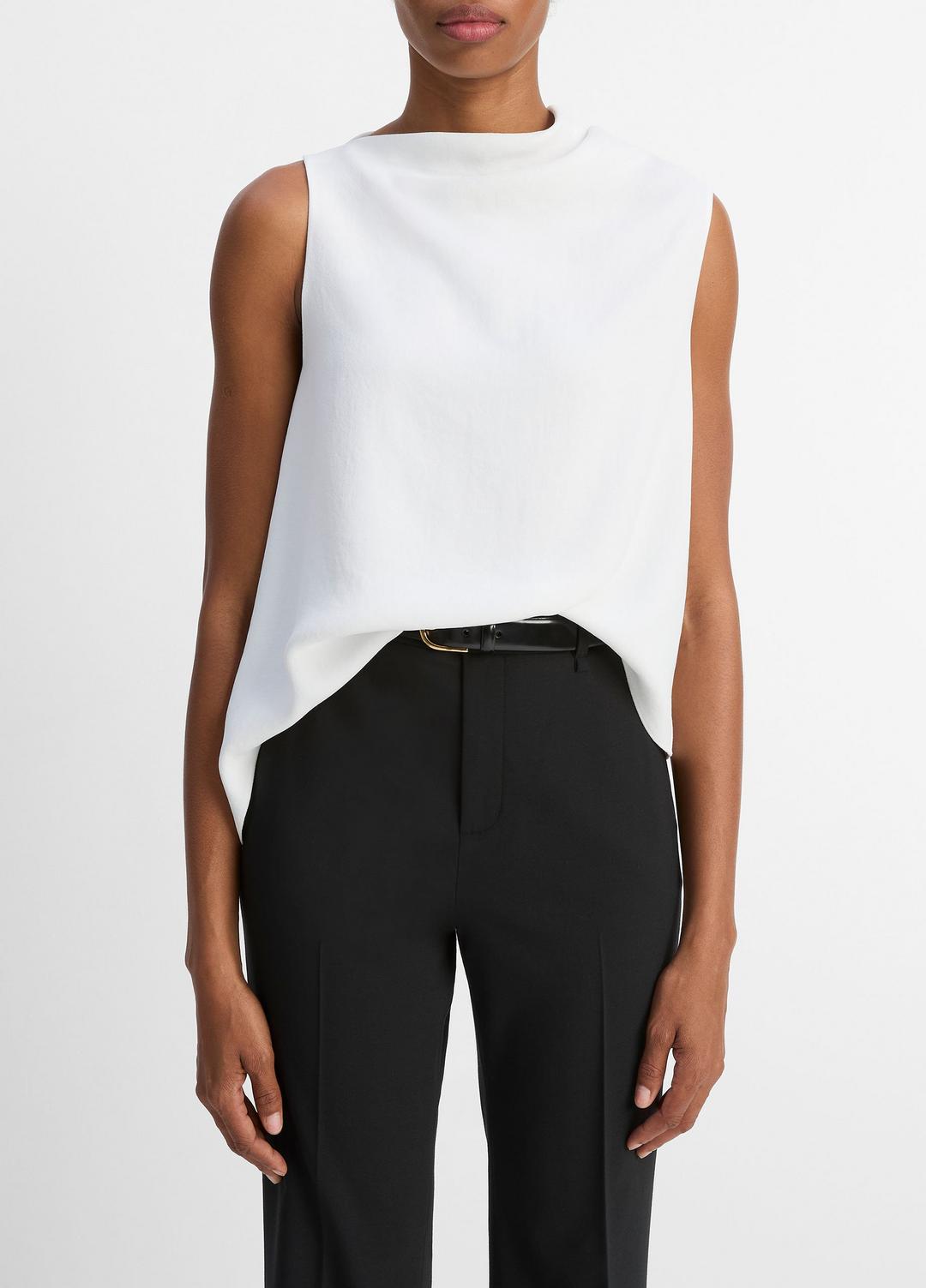 Asymmetrical Draped A-Line Top in Tank Tops OFF WHITE | VINCE Women