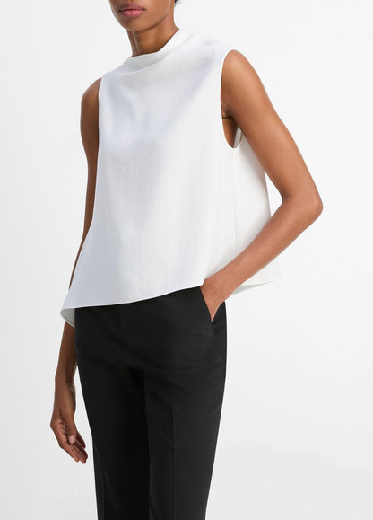 Asymmetrical Draped A-Line Top in Tank Tops OFF WHITE | VINCE Women