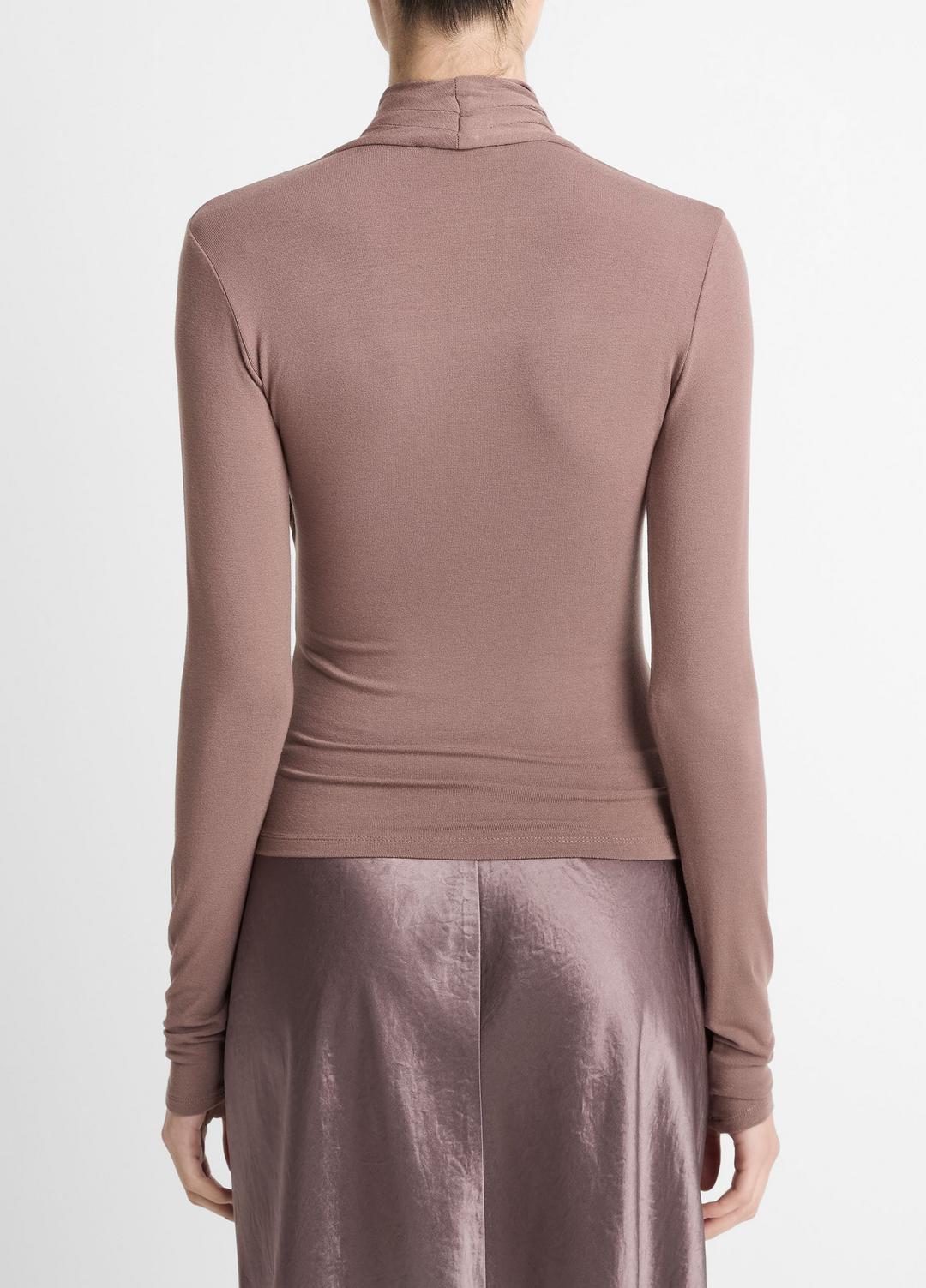 Fixed Wrap Long-Sleeve Top in Long Sleeve SMOKY BERRY | VINCE Women