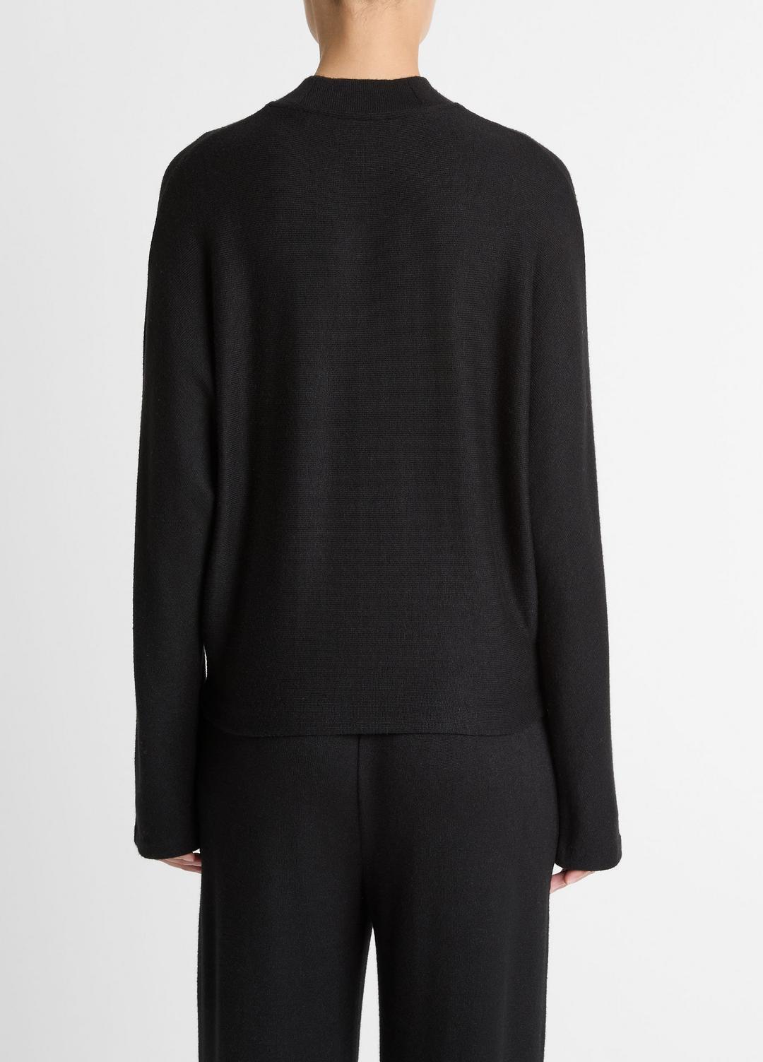 Cozy Dolman-Sleeve Mock-Neck Top in Long Sleeve BLACK | VINCE Women