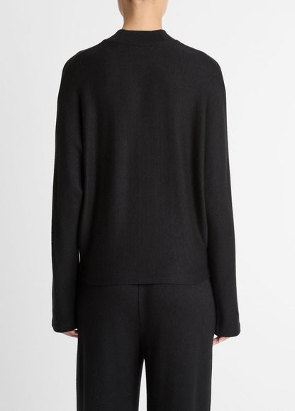 Cozy Dolman-Sleeve Mock-Neck Top in Long Sleeve BLACK | VINCE Women