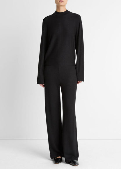 Cozy Dolman-Sleeve Mock-Neck Top in Long Sleeve BLACK | VINCE Women