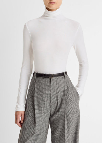 Essential Long-Sleeve Turtleneck Top in Long Sleeve OFF WHITE | VINCE Women