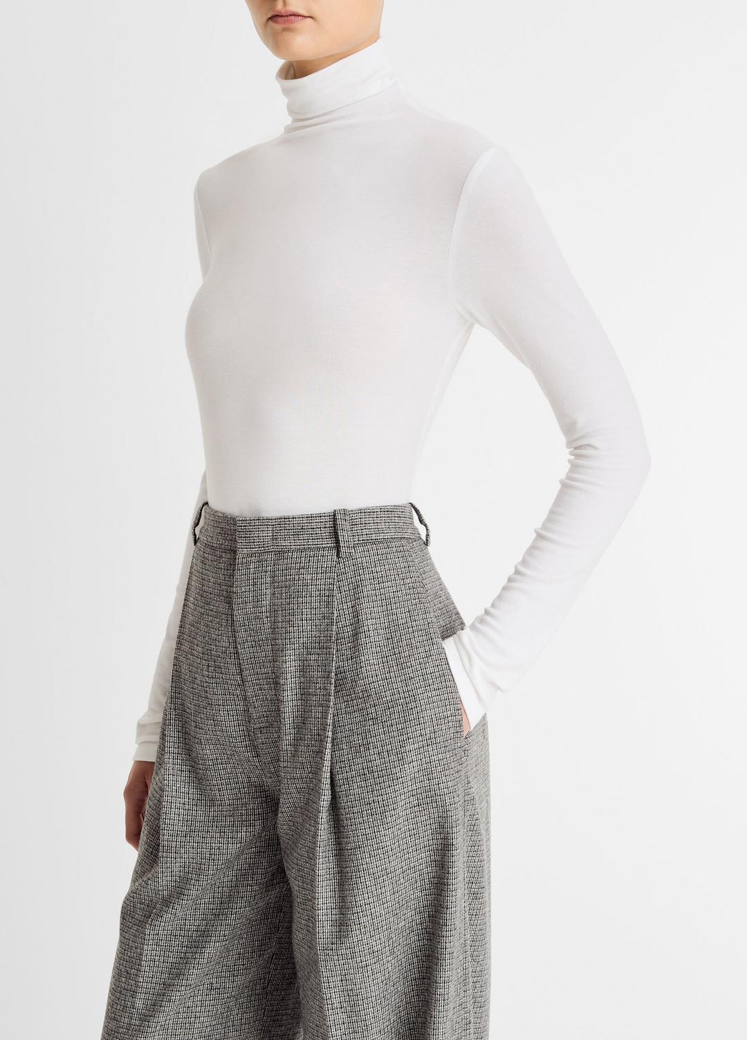 Essential Long-Sleeve Turtleneck Top in Long Sleeve OFF WHITE | VINCE Women